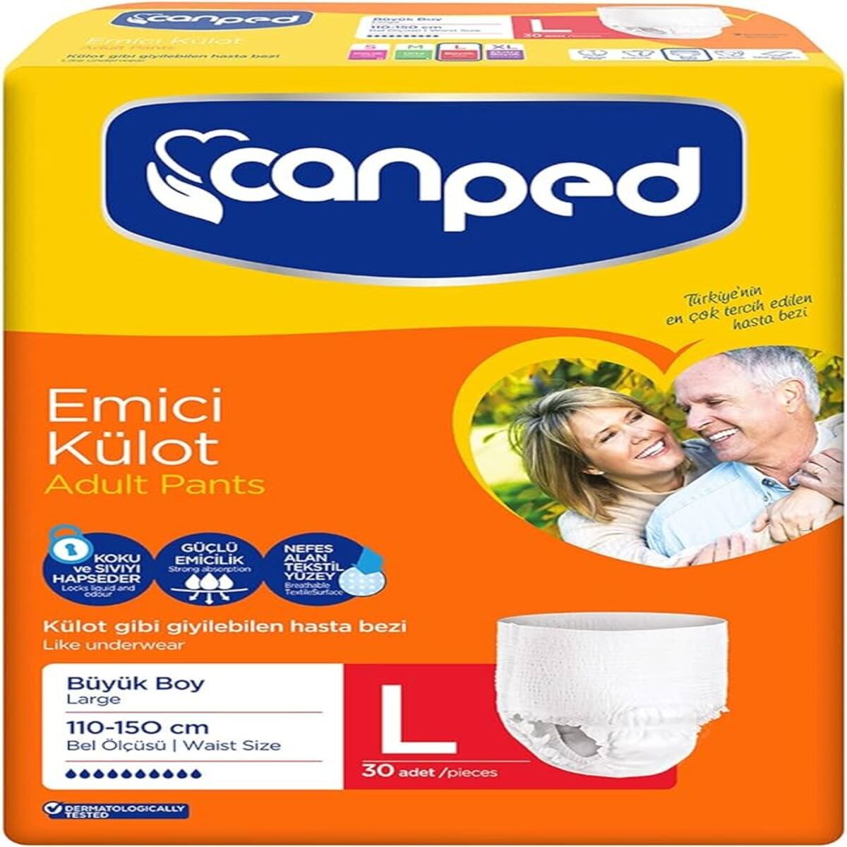 CANPED EMİCİ KÜLOT HASTA BEZI 30`LU