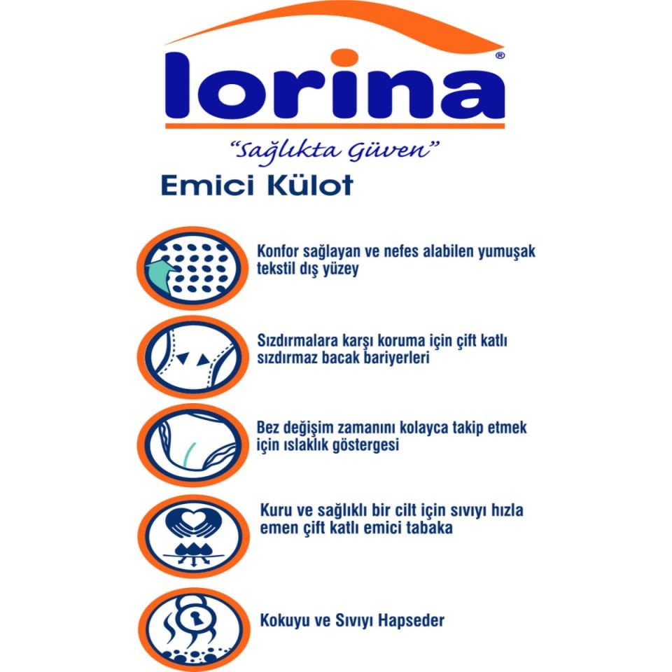 LORİNA EMİCİ KÜLOT HASTA BEZİ 30 LU