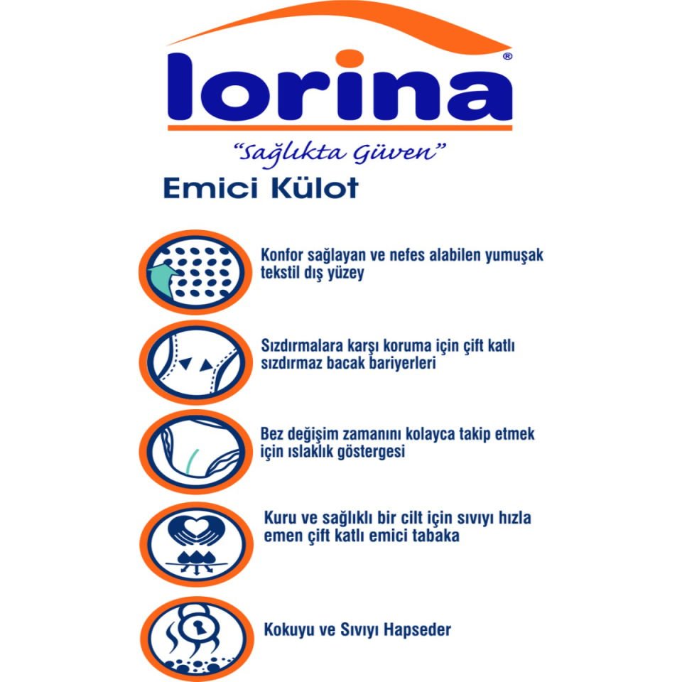 LORİNA EMİCİ KÜLOT HASTA BEZİ 30 LU